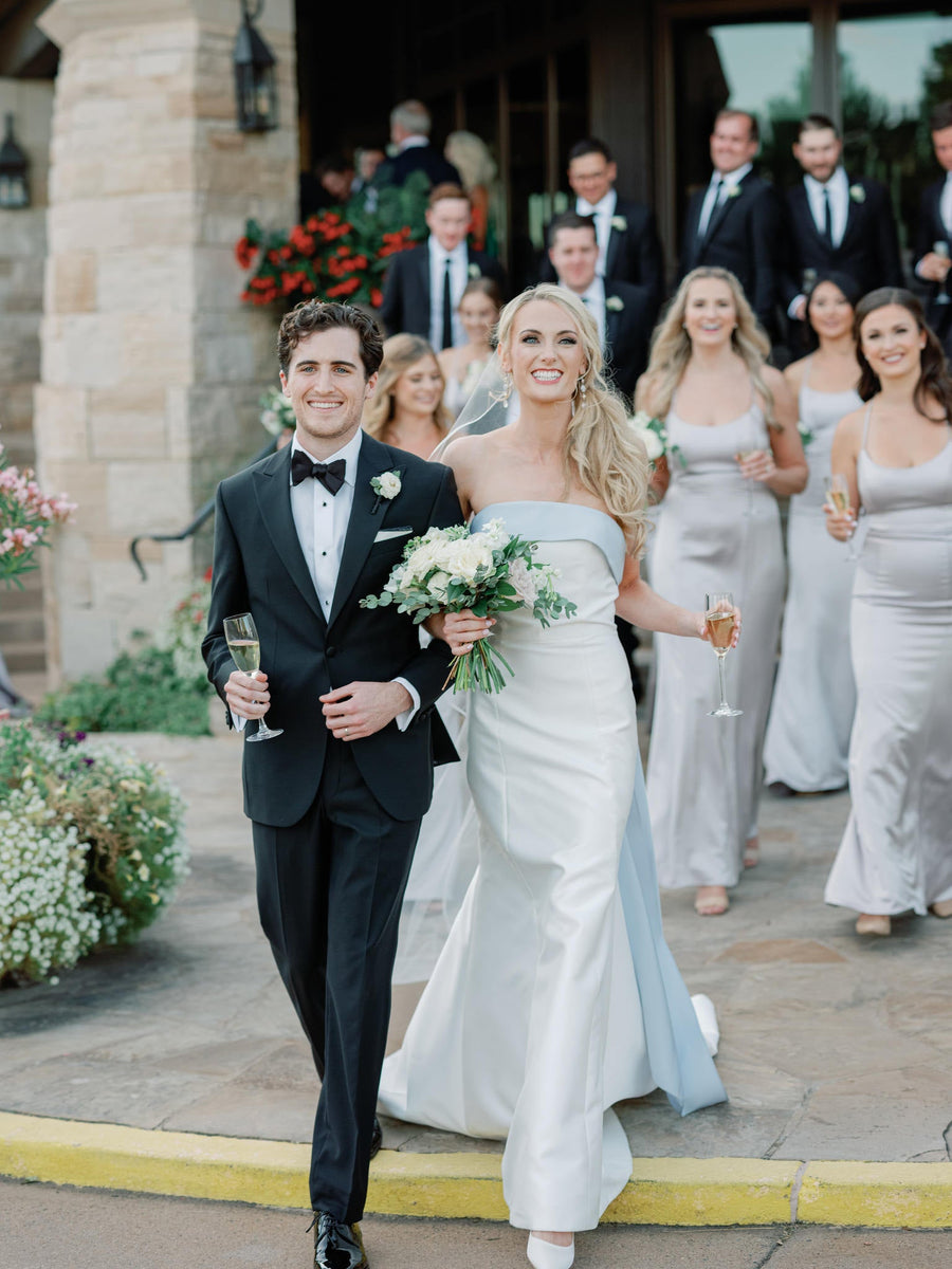 carolina herrera wedding dress blue bow Hunter Lace