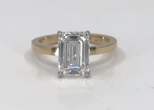 Created Rings  3.33 Emerald Cut Engagement Ring