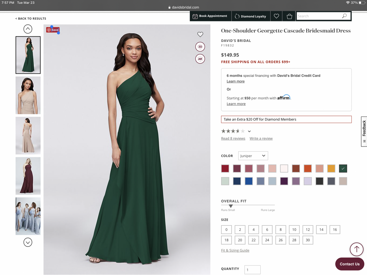 F19832 david's bridal discount