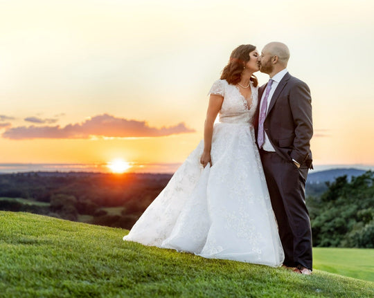 Isabelle Armstrong Spring 2020 Lace Ball Gown with Deep V-Neck