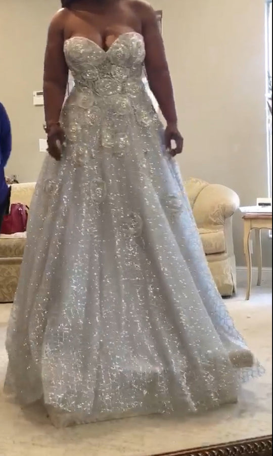 Jovani Silver Ball Gown