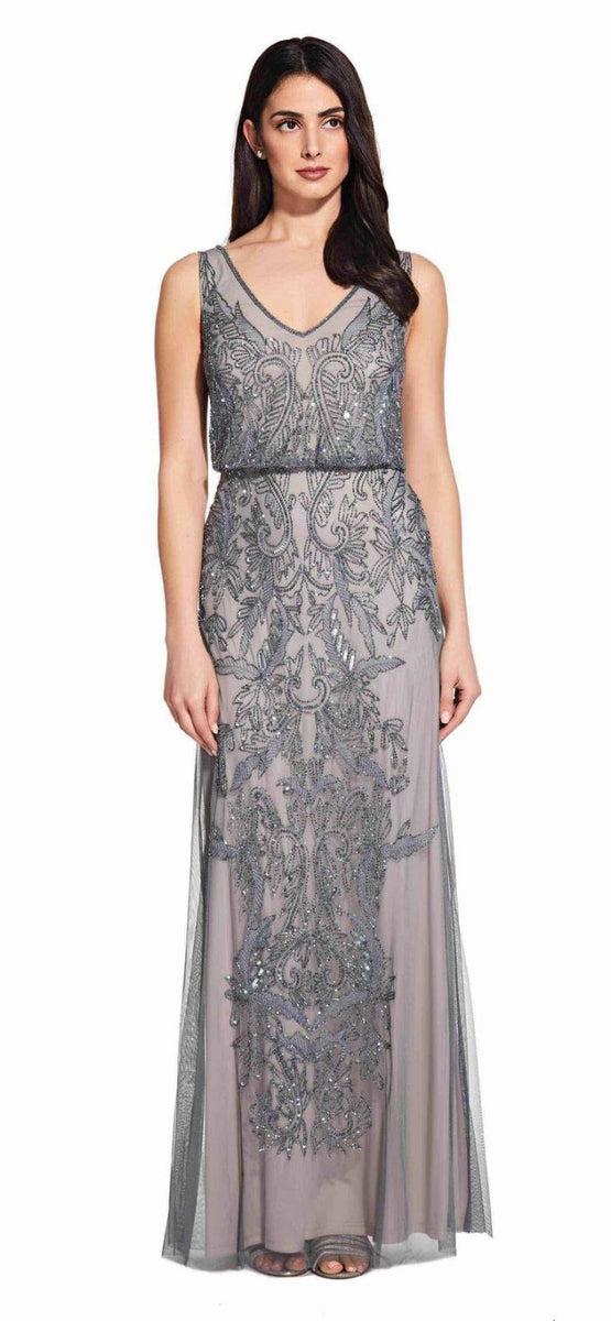 Adrianna papell outlet pewter dress