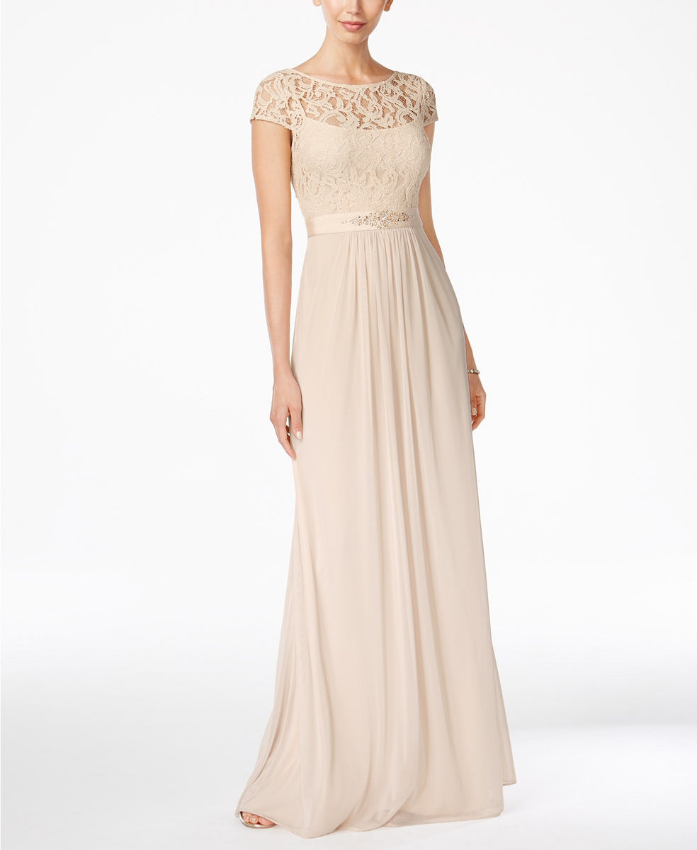 Adrianna Papell Lace Illusion Gown PreOwnedWeddingDresses