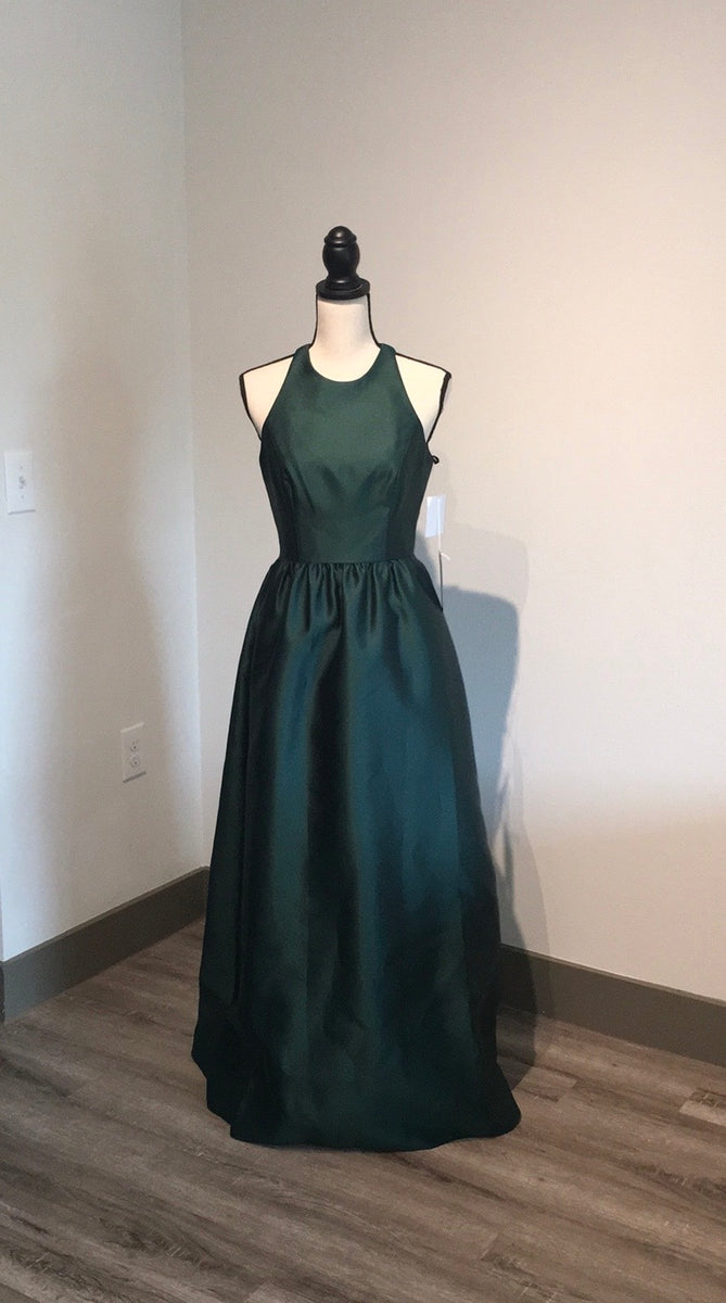 Alfred Sung D707 ALFRED SUNG D707 Blue Halter Jewel Neck Bridesmaid Gown