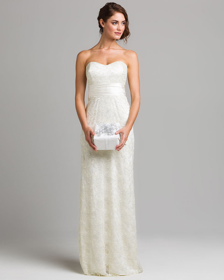 badgley mischka ivory satin
