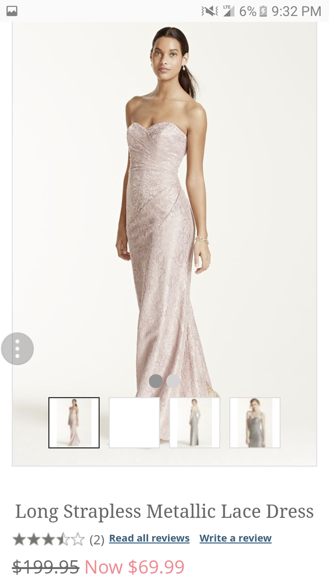 David's bridal sale metallic gold