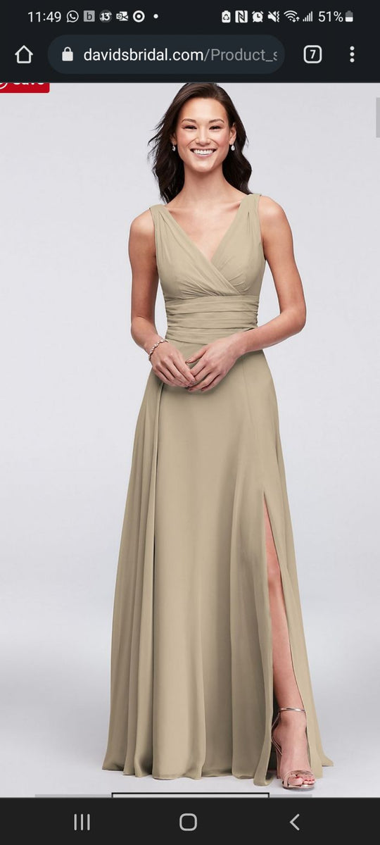 David's bridal long on sale tank soie chiffon