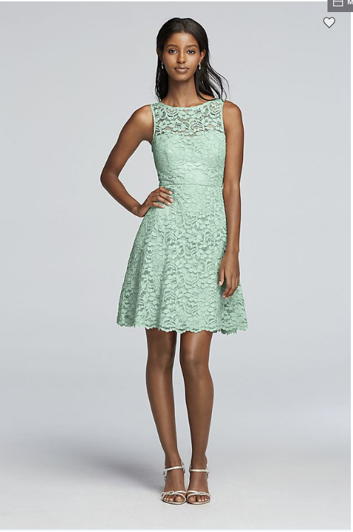David's bridal short clearance lace bridesmaid dress