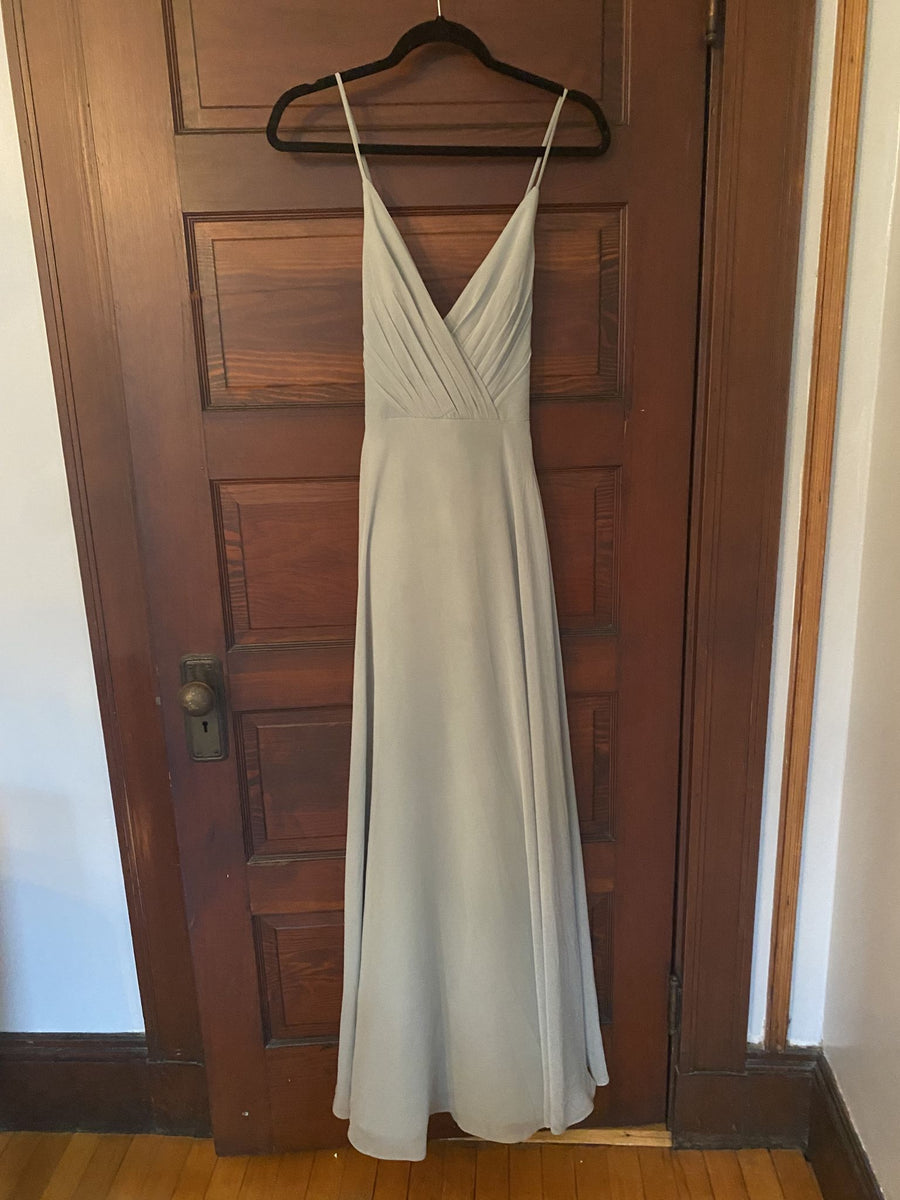 David's Bridal Spaghetti Strap Full Skirt Bridesmaid Dress F20064