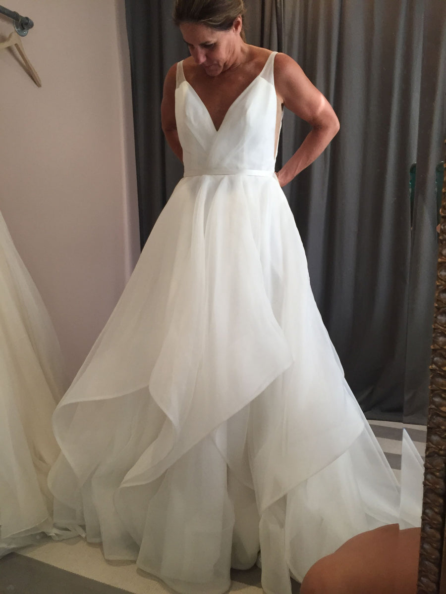 Hayley paige striped store wedding gown price