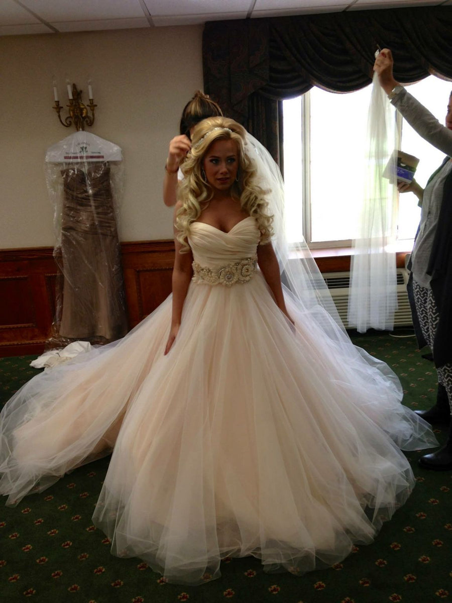 Lazaro Blush Wedding Dress