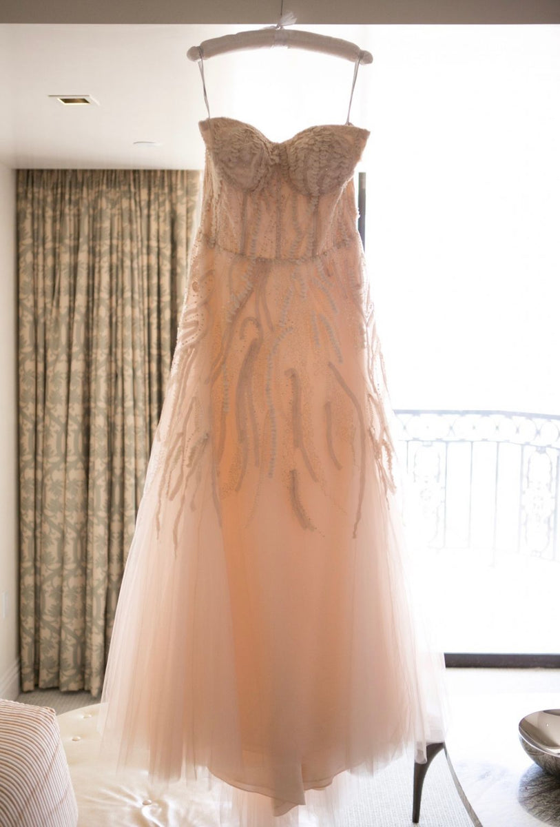 Monique lhuillier candy discount blush wedding dress