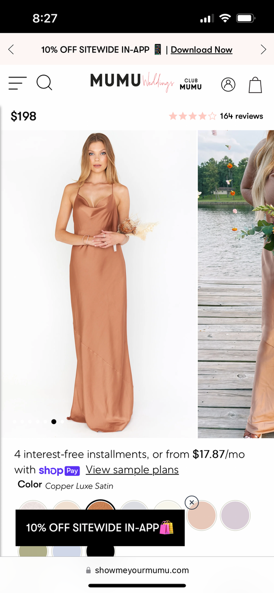 Tuscany Maxi Slip Dress ~ Copper Luxe Satin