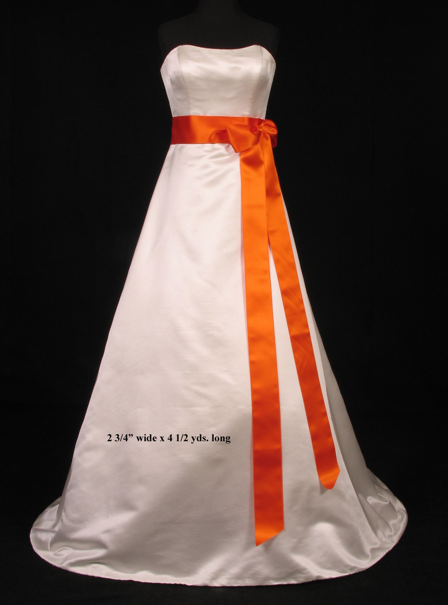 orange dress sash A-Line Deep V-Neck Sweep Train Orange Chiffon Prom Dress With Sash US2 / Custom Color