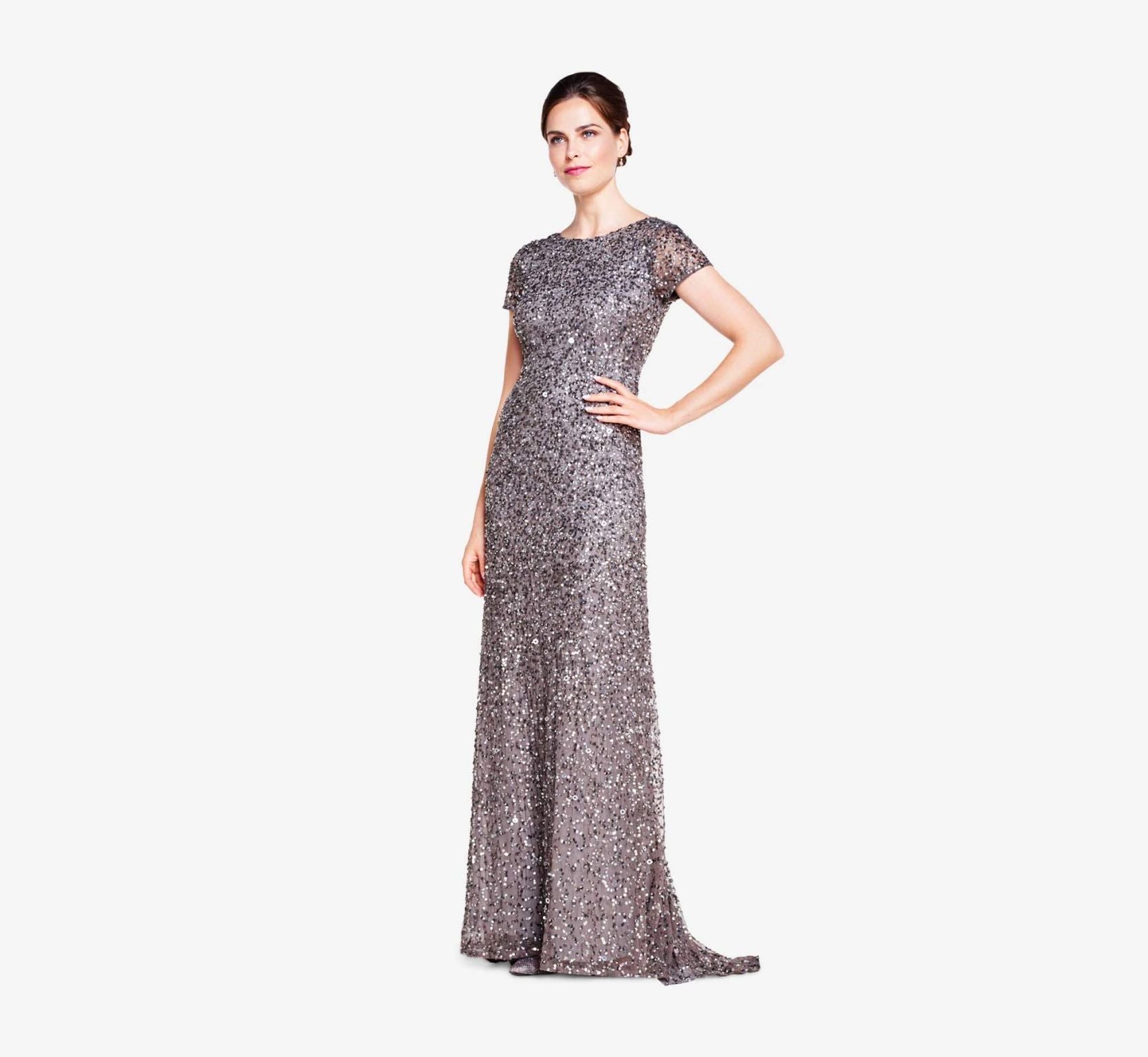 Adrianna Papell Scoop Back Sequin Gown – Nearly Newlywed