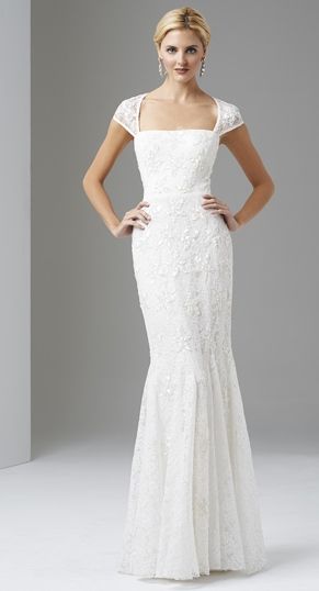 Adrianna Papell Cap Sleeve Trumpet Gown