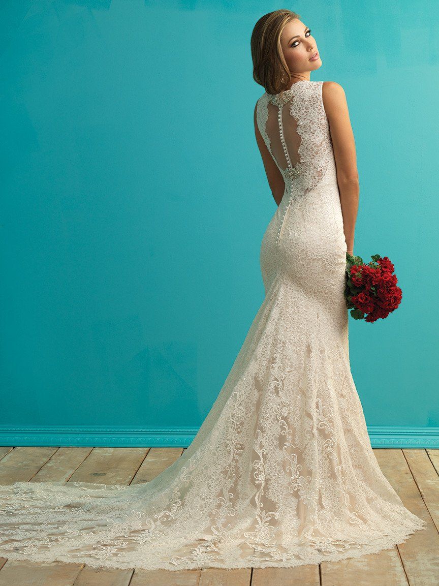 fitted lace wedding dress Allure Bridals 9253