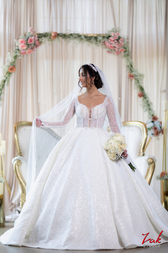 Amalia Carrara Custom Ball Gown Wedding Dress
