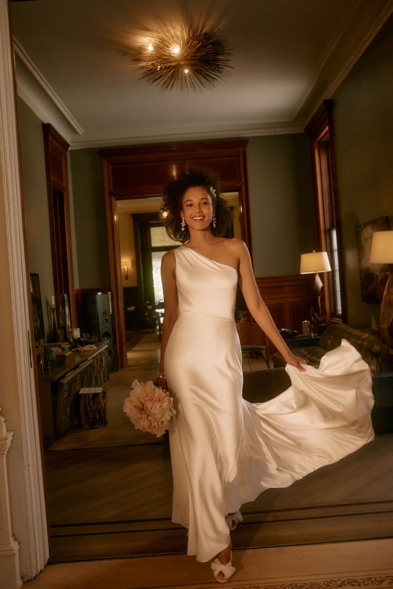 antique rose bridesmaid dresses Amsale Pearce Gown BHLDN