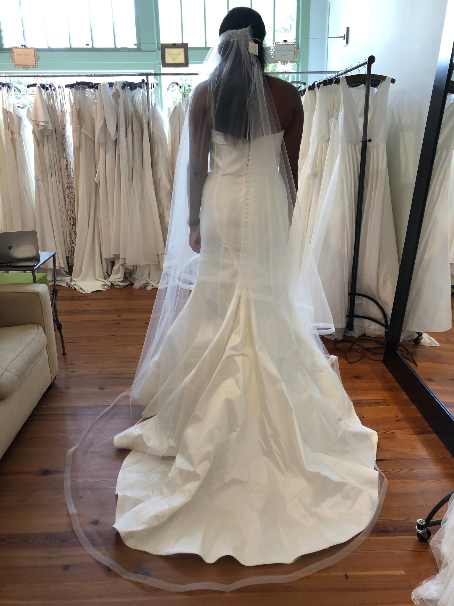 Antonio Gual Erin with Custom Neckline – Nearly Newlywed
