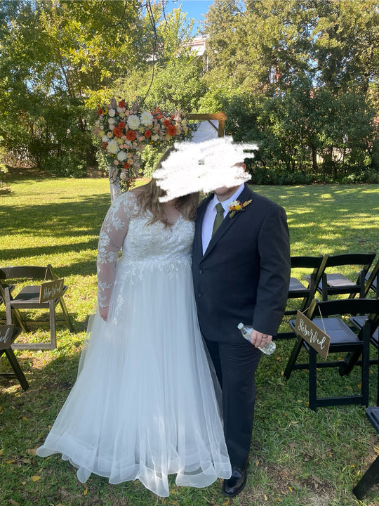 Azazie Diamond White A-Line Sequins Tulle Dress