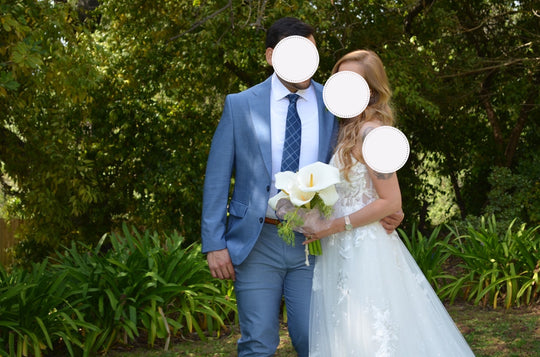 Azazie DYSIS Diamond White A-Line Halter Sequins Tulle Dress