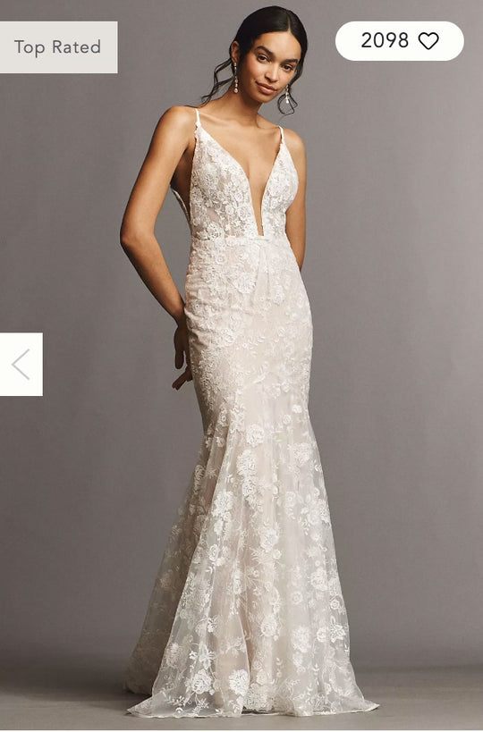 BHLDN Never Worn Rish Azalea V-Neck Mermaid Lace Wedding Gown82201161