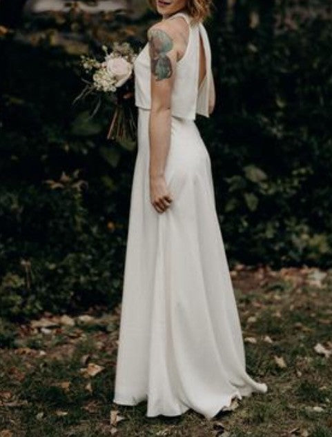 BHLDN Jill Stuart Iva Crepe Maxi Nearly Newlywed