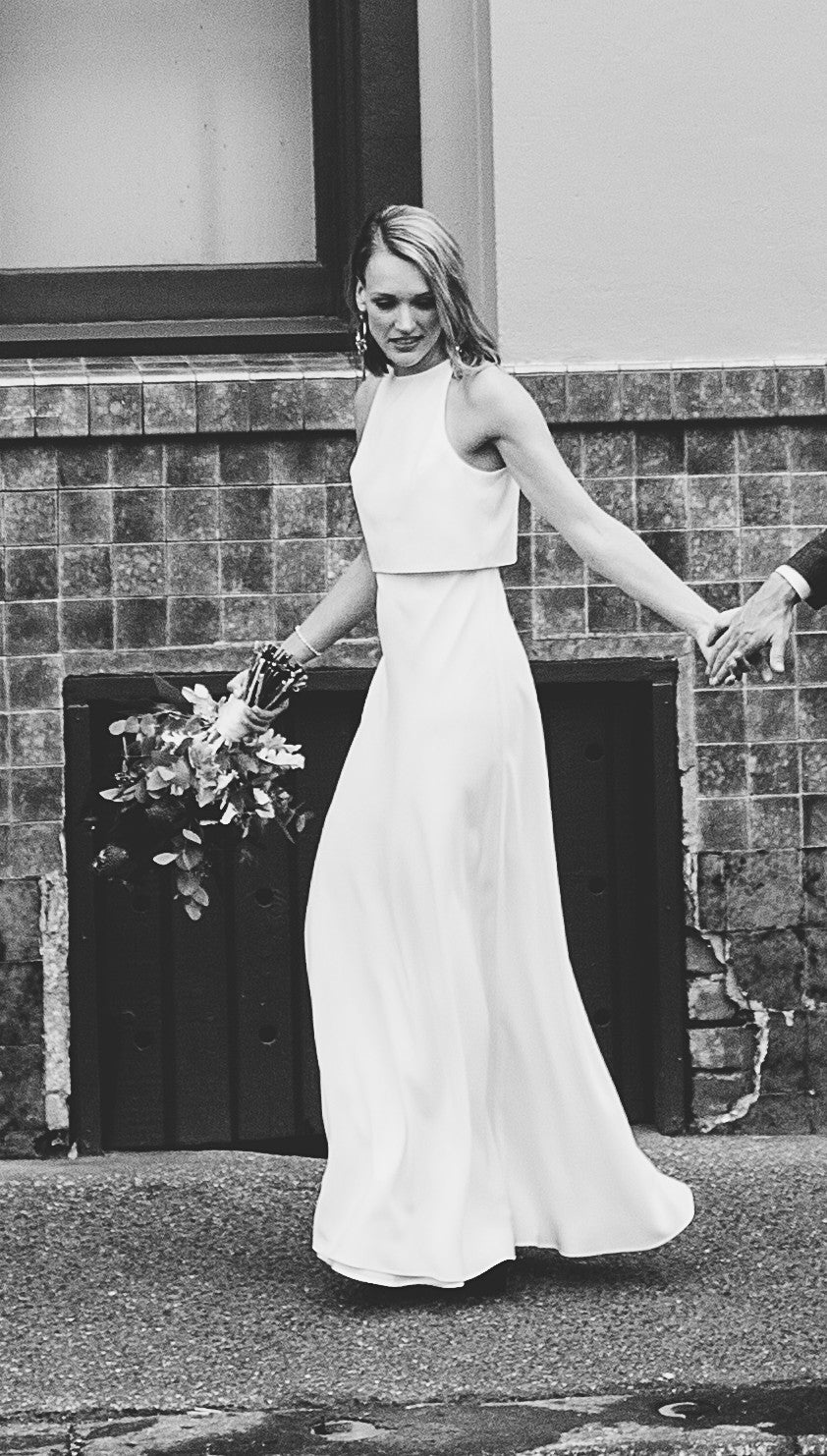 BHLDN Jill Stuart Iva Crepe Maxi Nearly Newlywed