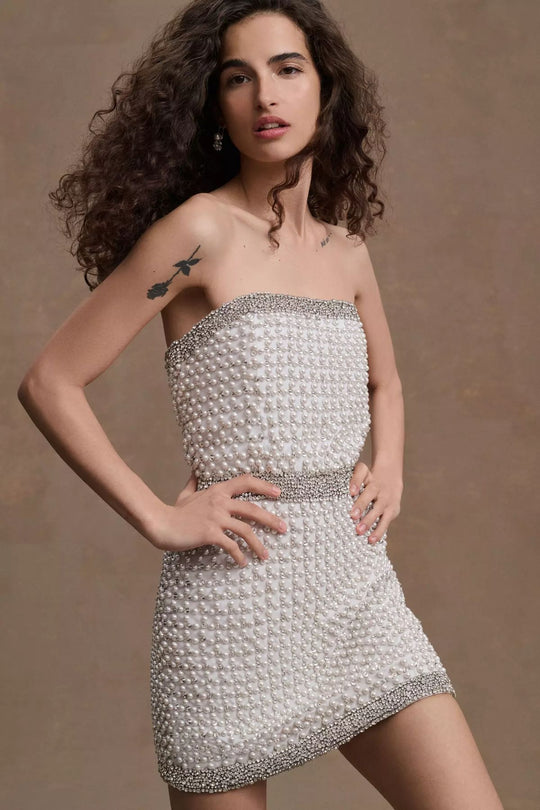 BHLDN Retrofete Heather Mini Pearl Dress