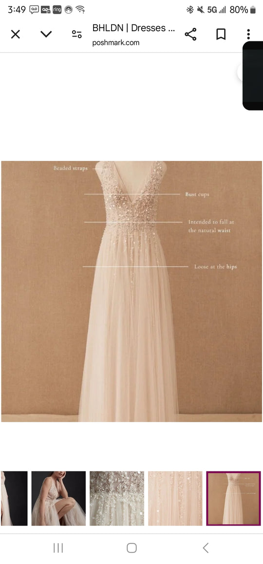 BHLDN   Written in the Stars Beaded Tulle Open Back /47094883