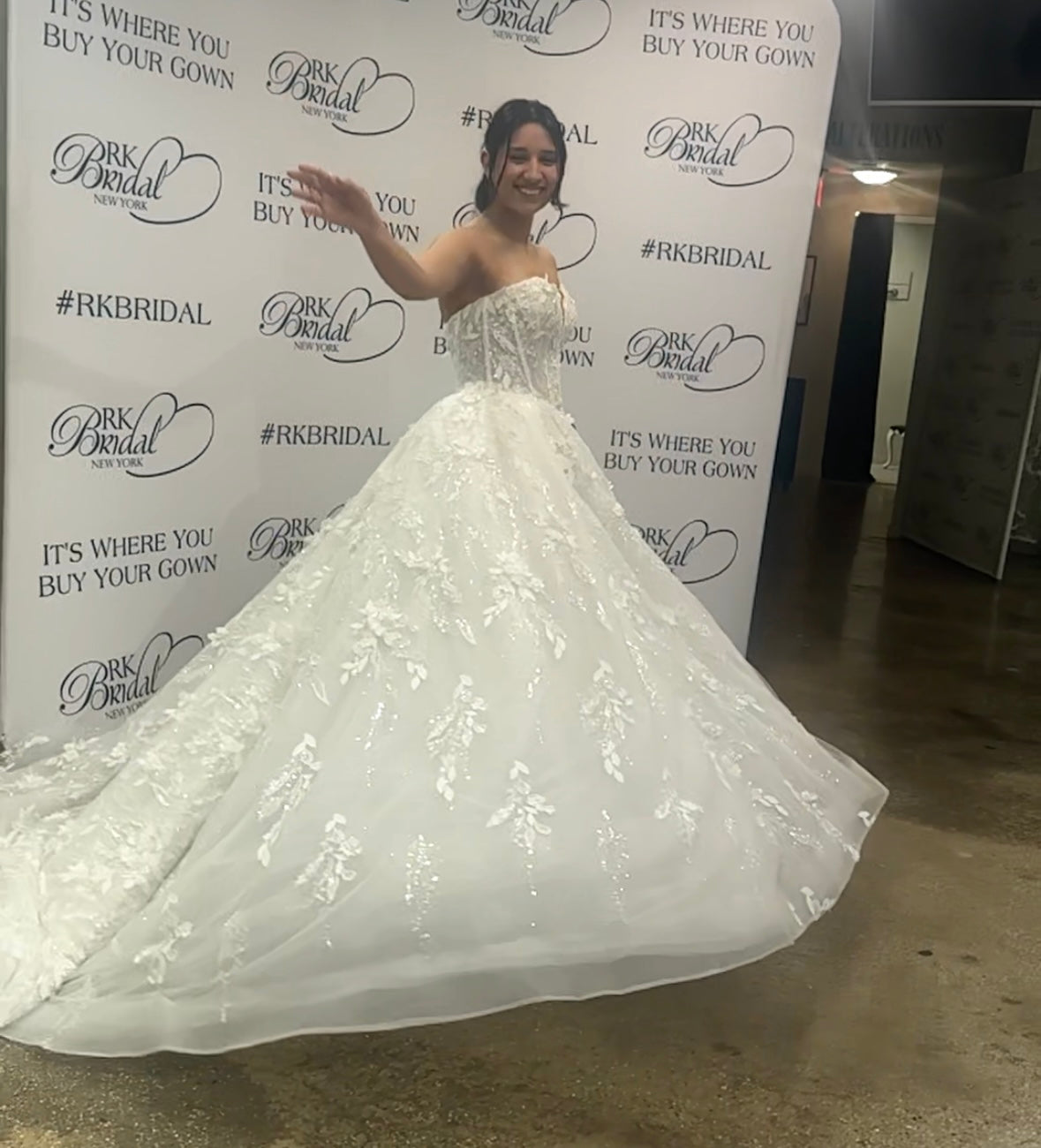 Calla Blanche Princess Ball Gown Wedding Dress with Bling and