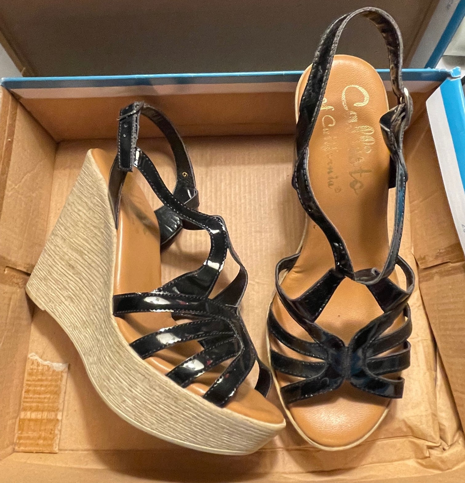 Callisto of California Patent Leather Wedge Sandal/36539 – Nearly