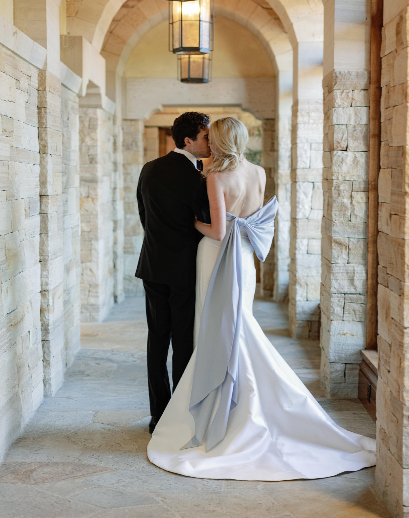 carolina herrera wedding dress blue bow Carolina Herrera Bridal