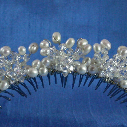 Damselfly Studio Bridals Freshwater pearl and crystal bridal comb