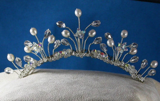 Damselfly Studio Bridals Freshwater Pearl, Swarovski Crystal, Sterling Silver Bridal Comb