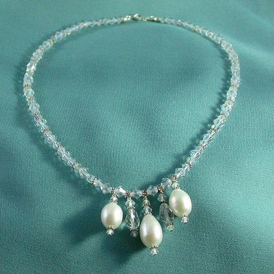 Damselfly Studio Bridals Large Pearl and Swarovski Crystal Pendant