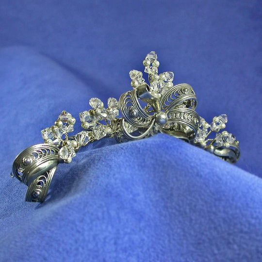 Damselfly Studio Bridals Sterling silver bridal tiara comb featuring MCM jewelry