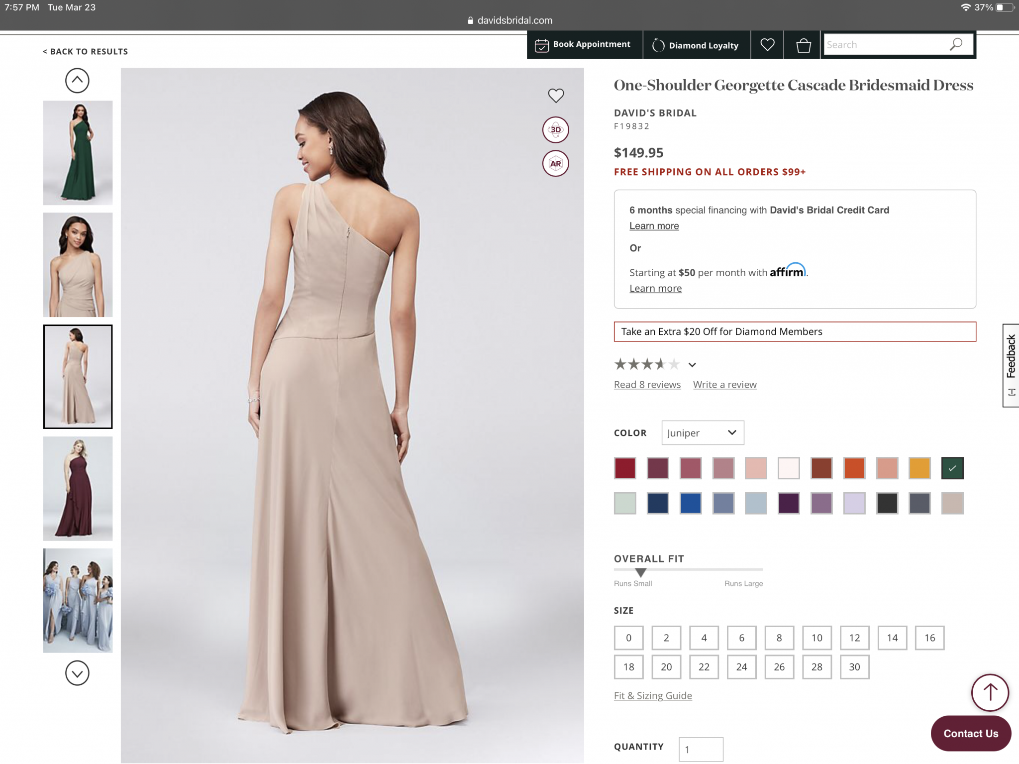 David s Bridal F19832 Nearly Newlywed