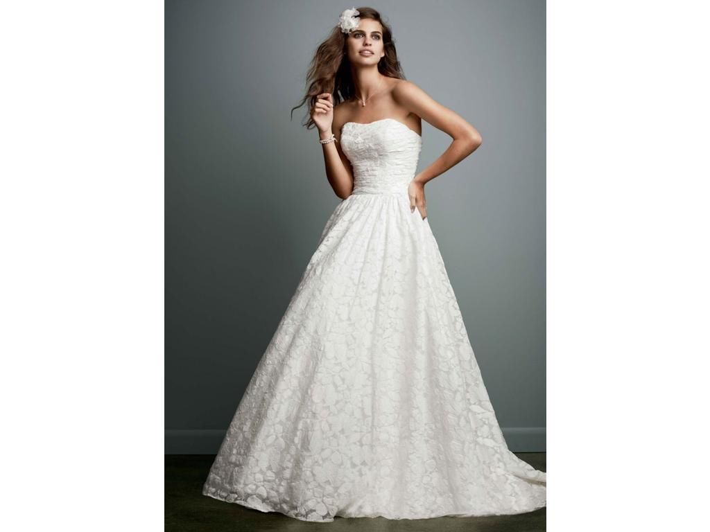 David's Bridal Galina Lace Ball Gown with Intricate Embroidered D