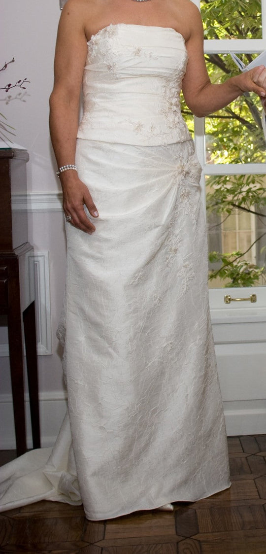 Demetrios Strapless Silk Organza Mermaid