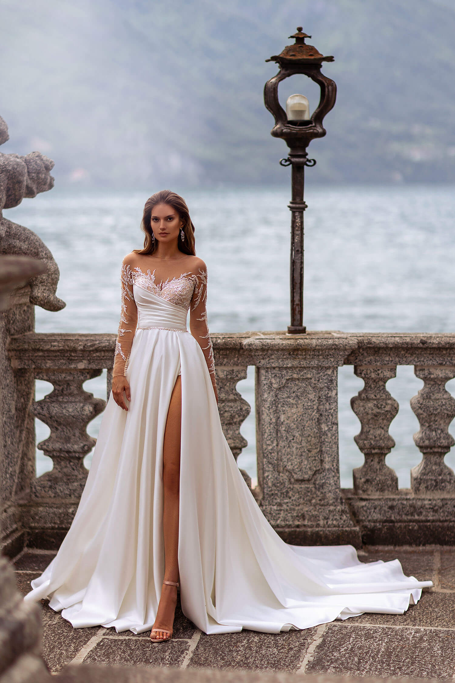 lace diamond wedding dress Lace off-the-shoulder Wedding Dress Olies Olivia Bottega