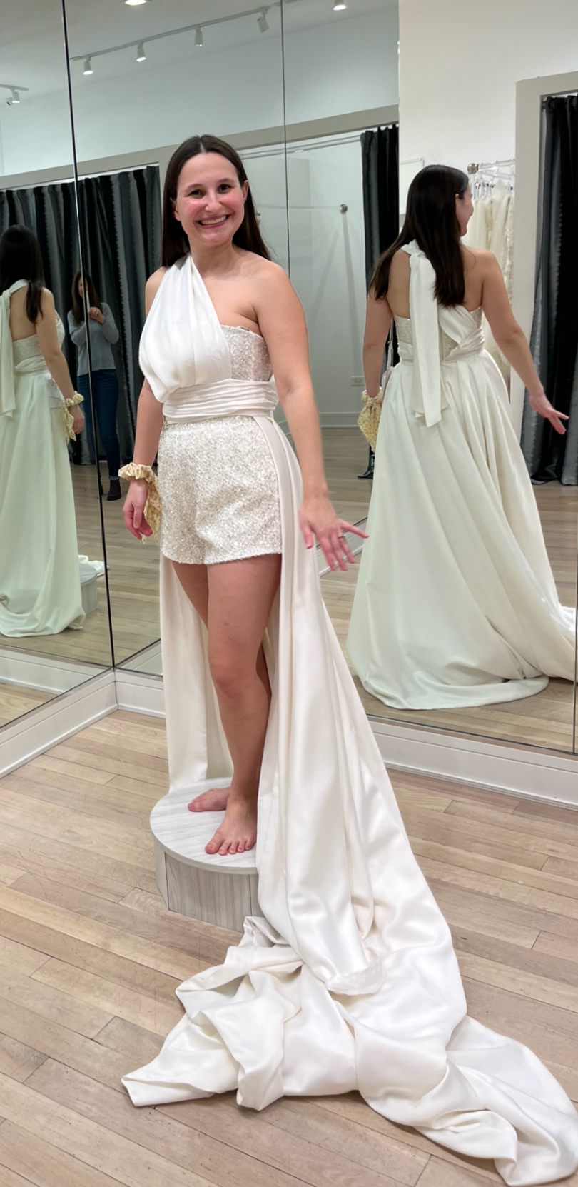 Wedding Dress Shorts Romper With Train White Shorts Romper With