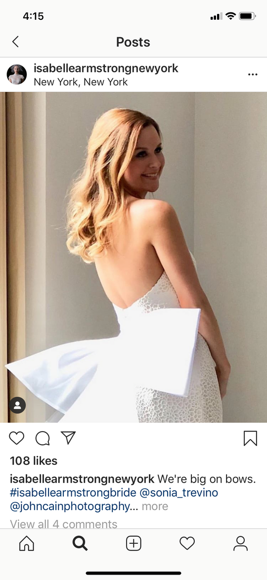 Isabelle Armstrong SS19 Bow Back gown