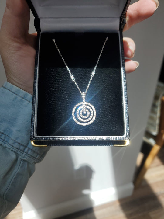 Jasmine Jewelry  New Gorgeous Art Deco 14k Gold Sparkly Diamond Necklace