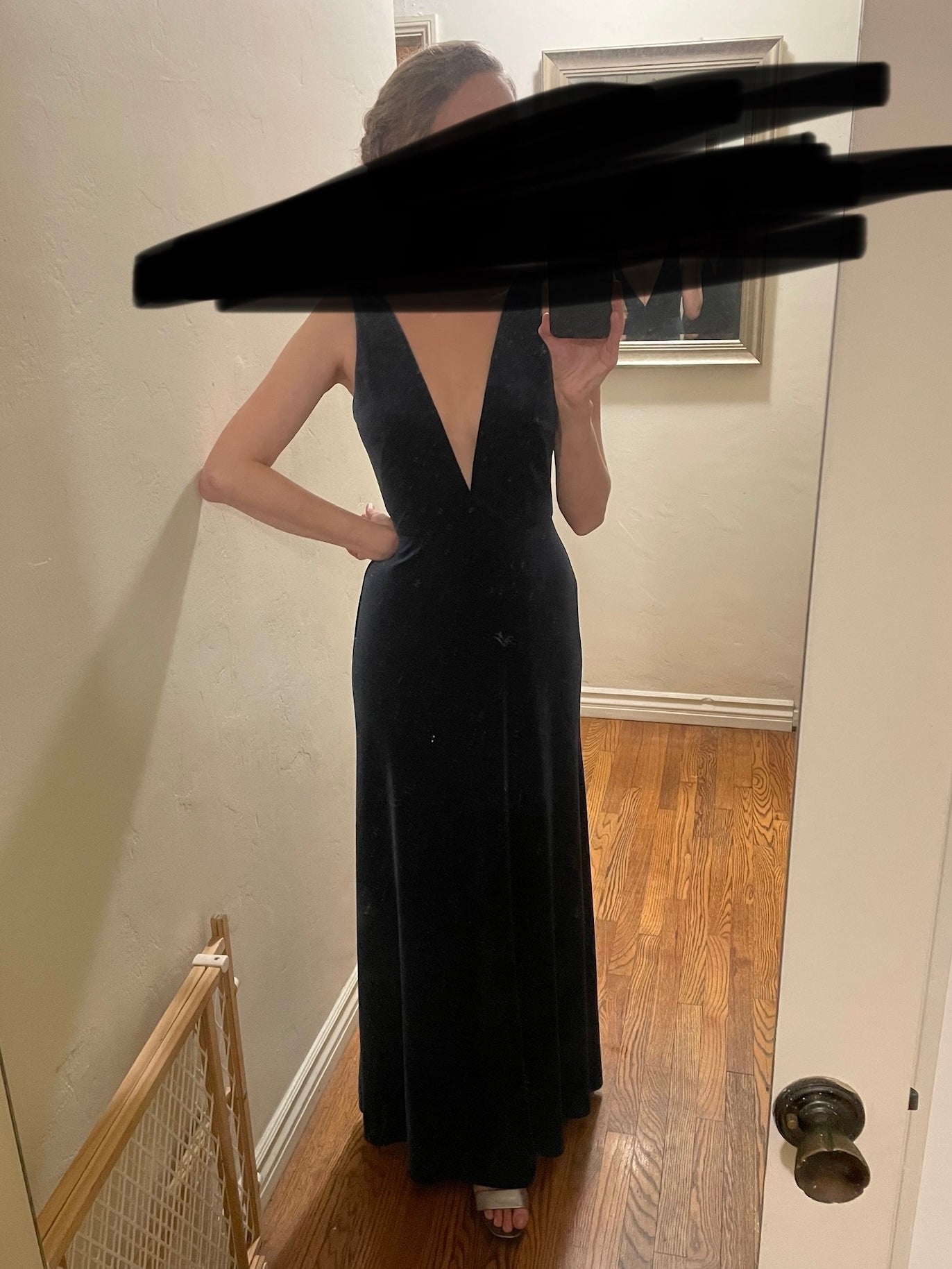 Jenny Yoo Logan Deep-V Velvet Column Gown - Main Image