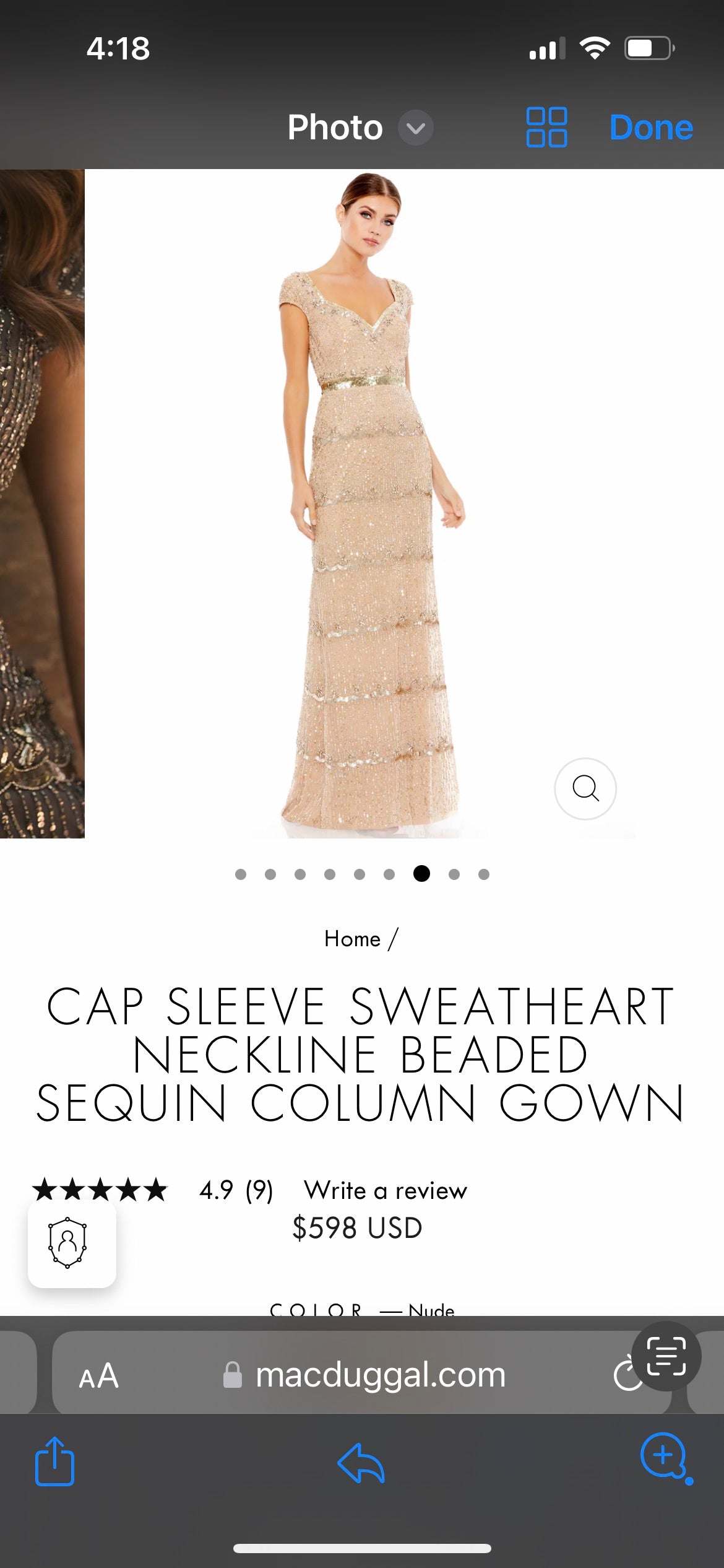 パーティードレス MAC DUGGAL Rhinestone Sweetheart Column Gown Mac Duggal Sweetheart Strapless Rhinestone Trim Bow Front