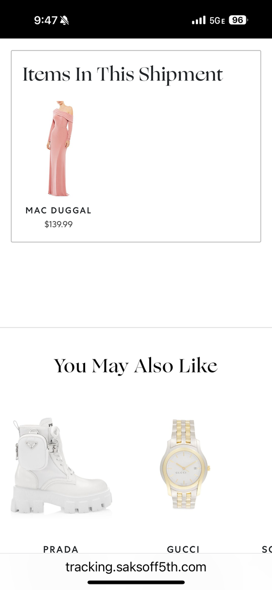 Mac Duggal Rose Gold One Shoulder Column Gown