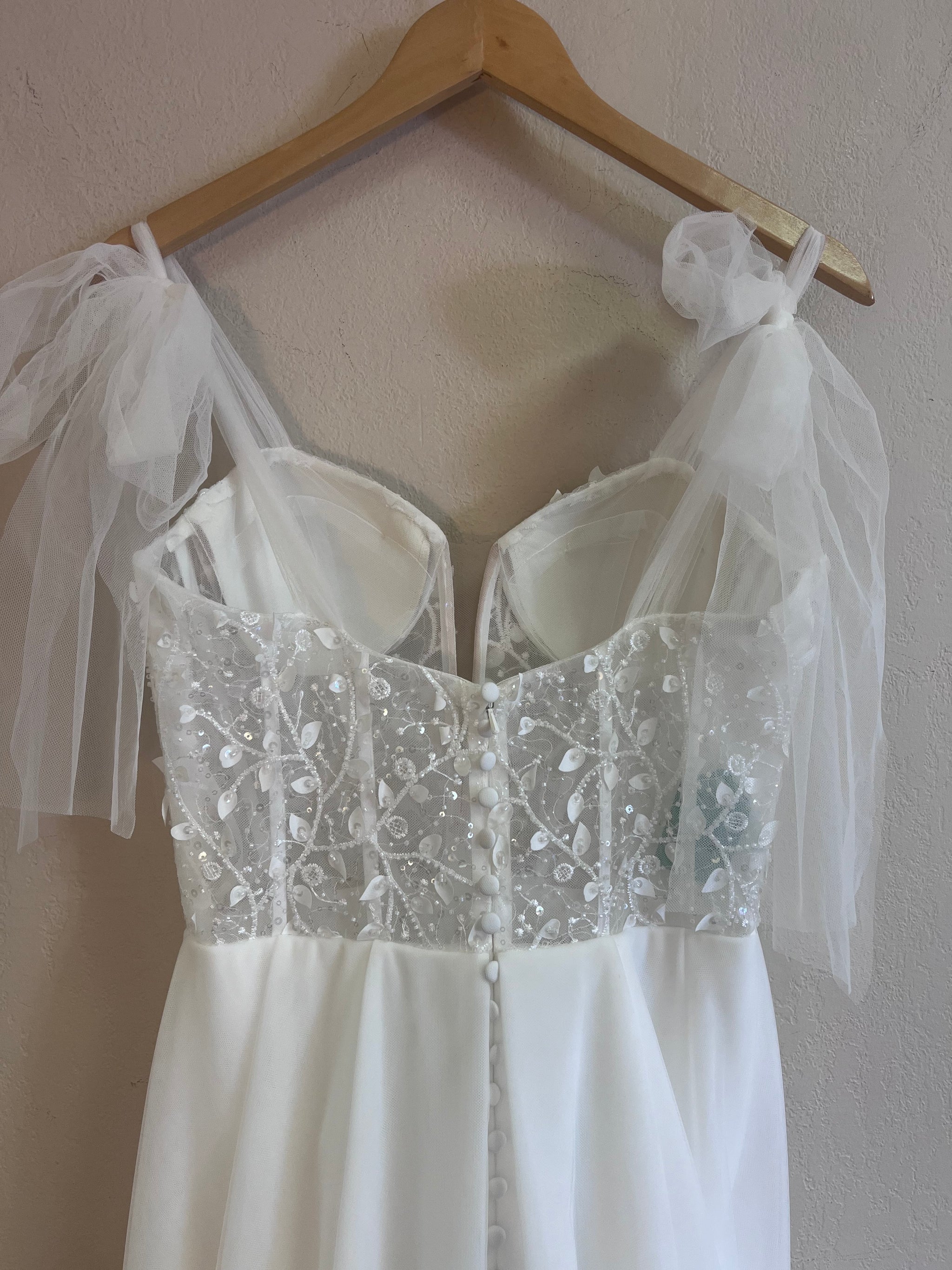strapless open back dress Made With Love Ollie Tulle – Nearly Newlywed