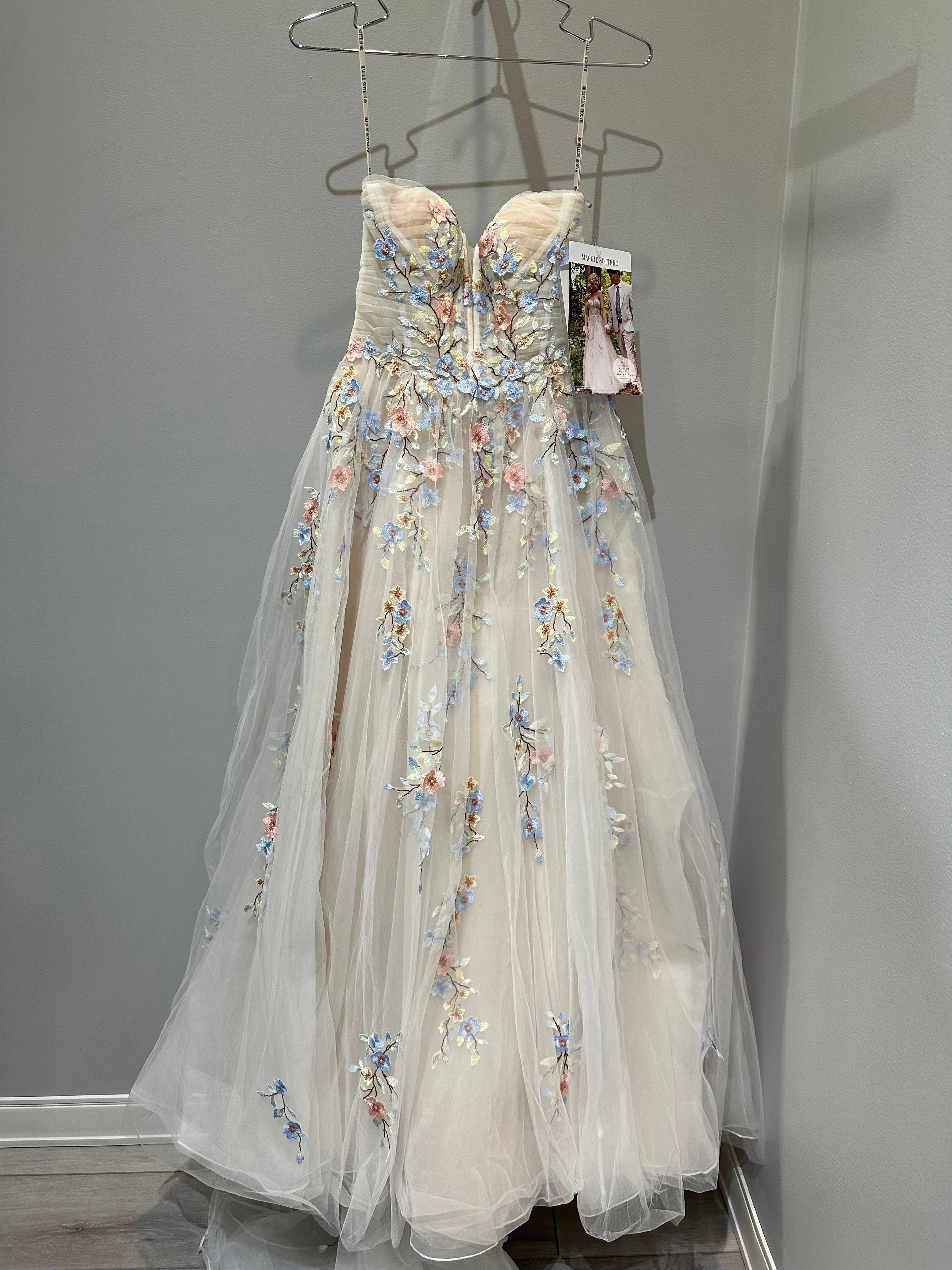 sachin and babi light blue dress Watson Unique Black Floral Wedding Gown | Maggie Sottero